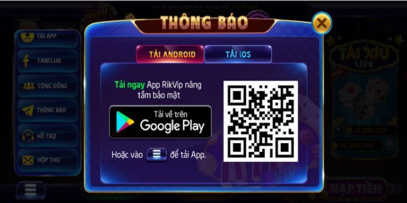 Hướng dẫn tải ứng dụng rikvip trên thiết bị di động